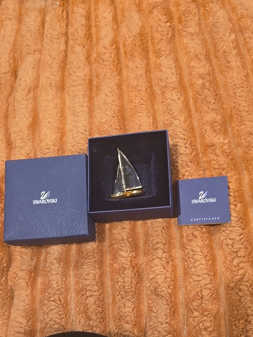 Swarovski crystal memories Sailboat With Box And Certificate